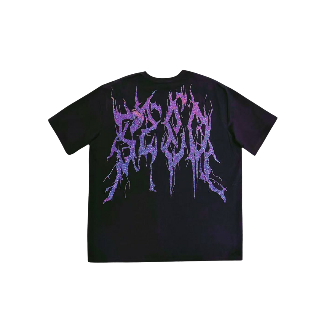 VYBES Rhinestone Tee | Handcrafted Bling Streetwear Tops