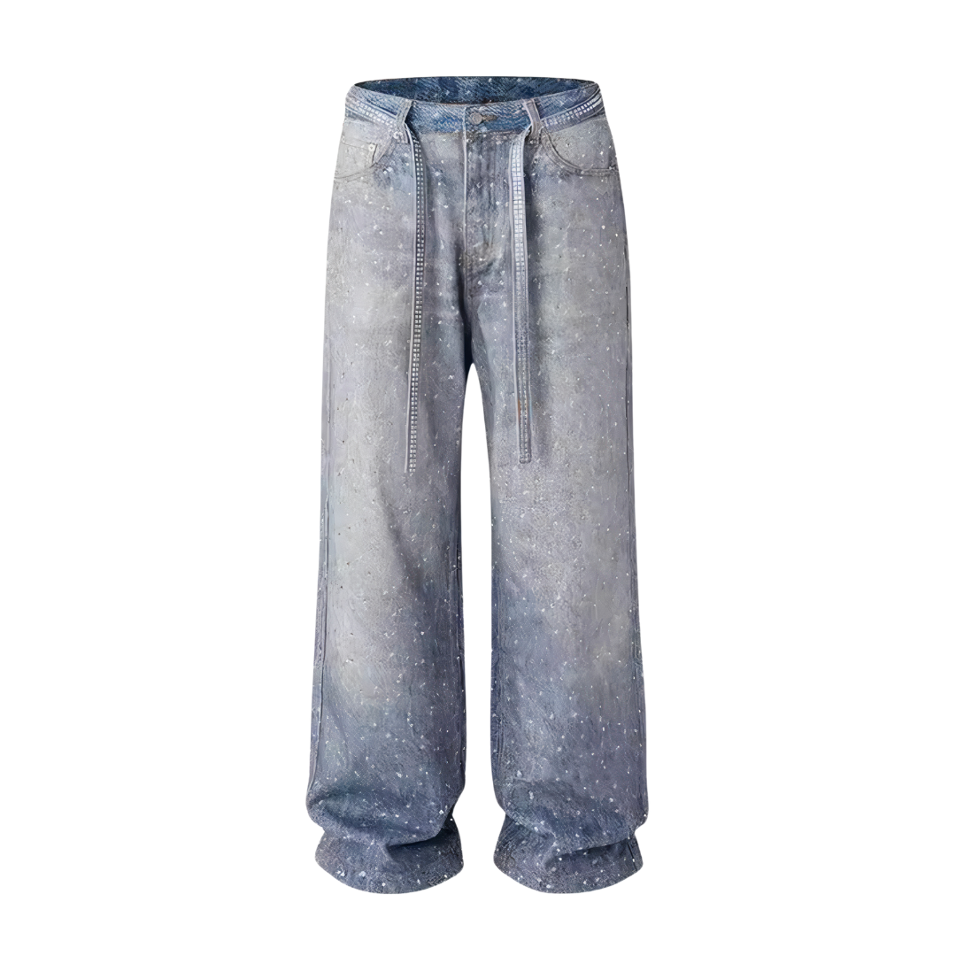 VYBES Rhinestone Baggy Pants | Bold & Comfortable Style