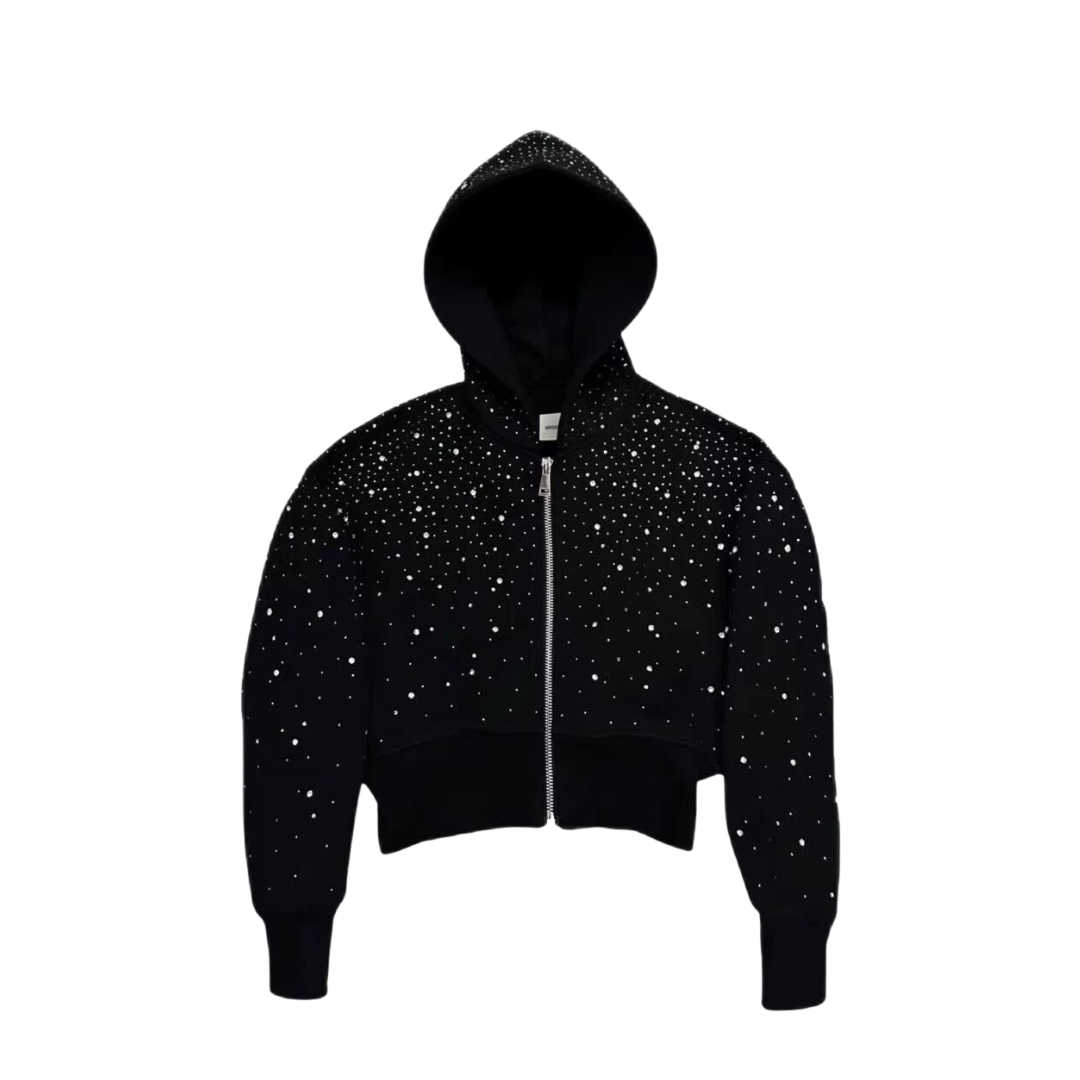 Cropped Galaxy Zip up | Sleek & Sparkling Layer