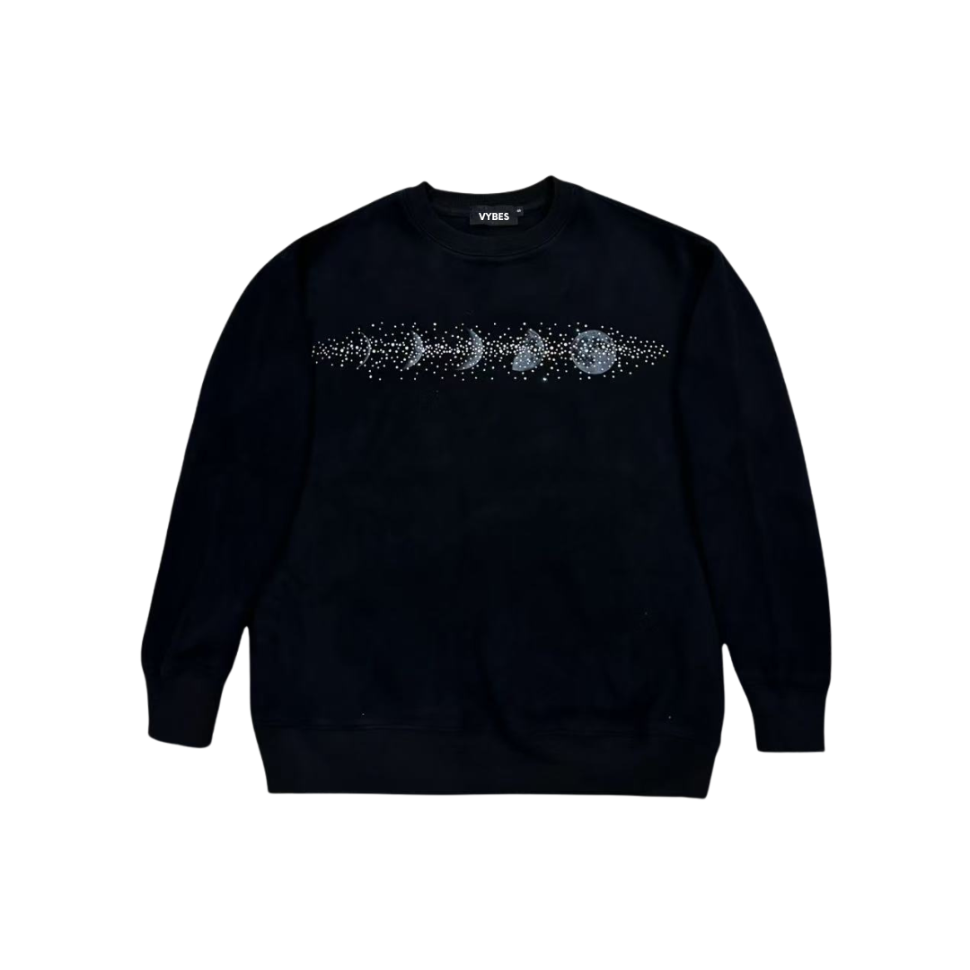 VYBES Rhinestone Galaxy Crewneck | Comfort & Style