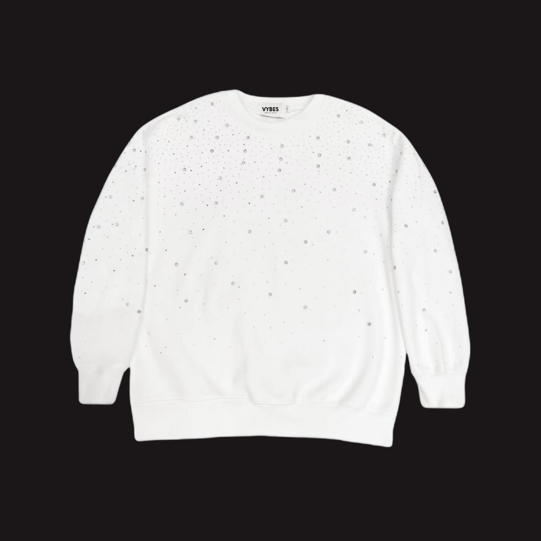 VYBES Rhinestone Galaxy Crewneck | Comfort & Style