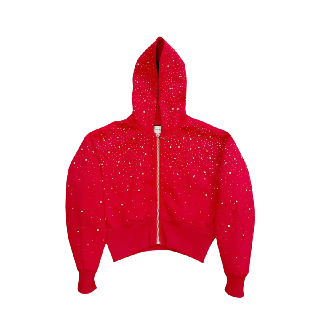 Cropped Galaxy Zip up | Sleek & Sparkling Layer