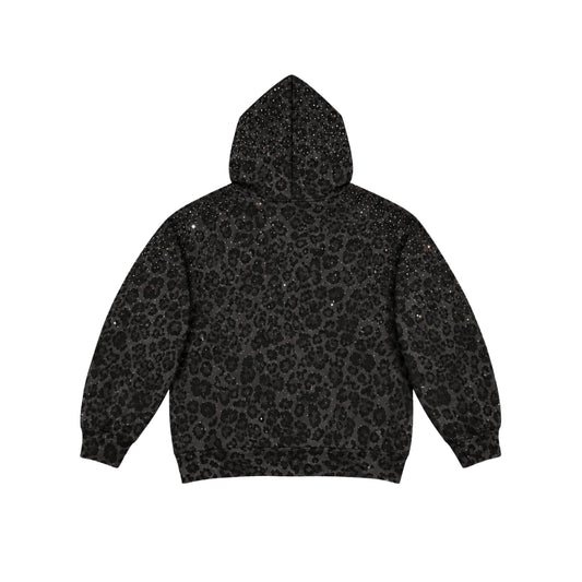 VYBES Black Leopard Zip Up