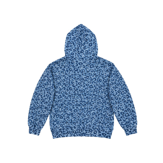 VYBES Blue Leopard Zip Up