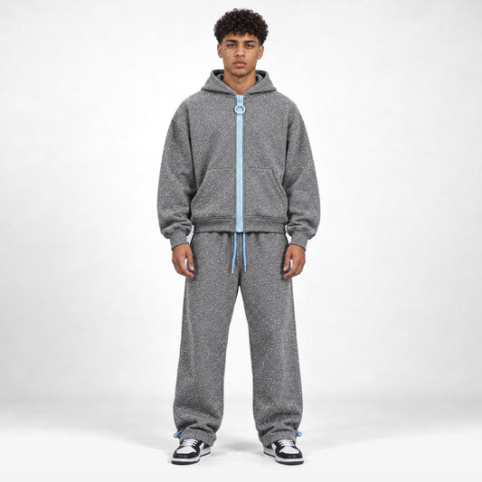 VYBES Grey Giant Zipper Zip-up