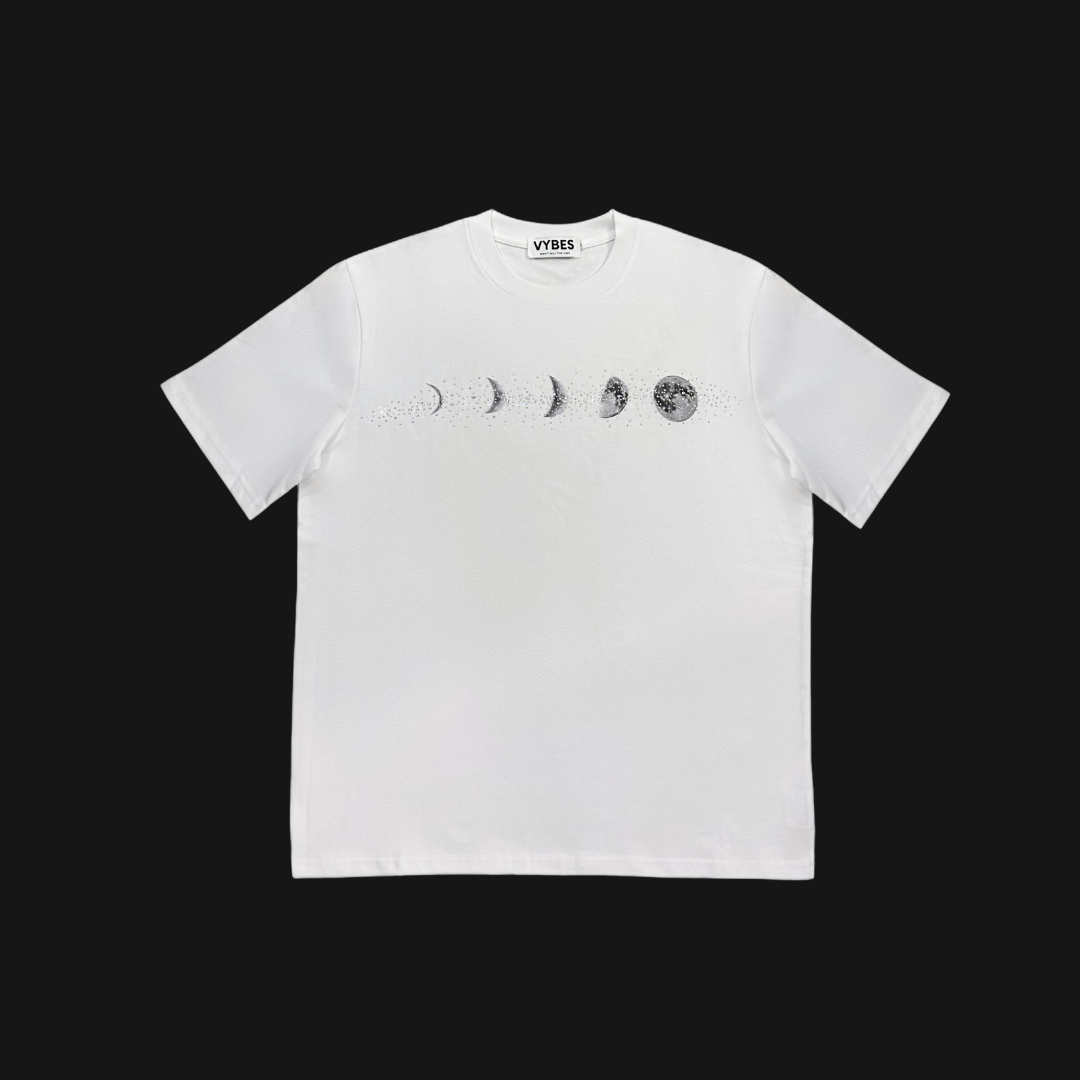 VYBES Moon Rhinestone Tee | Streetwear Urban Fashion