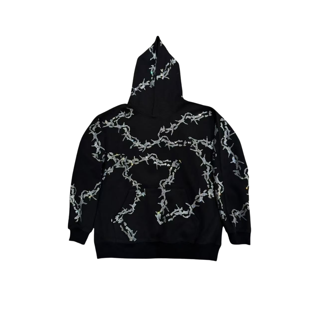VYBES Rhinestone Galaxy Zip Up | Sleek & Sparkling Layer
