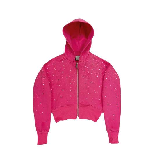 VYBES Women's Cropped Galaxy Hoodie