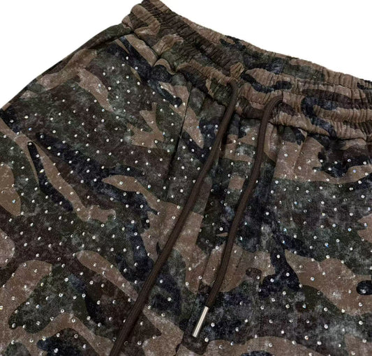 VYBES Rhinestone Camo Sweatpants