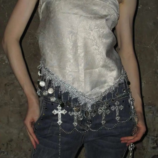 VYBES Cross Waist Chain