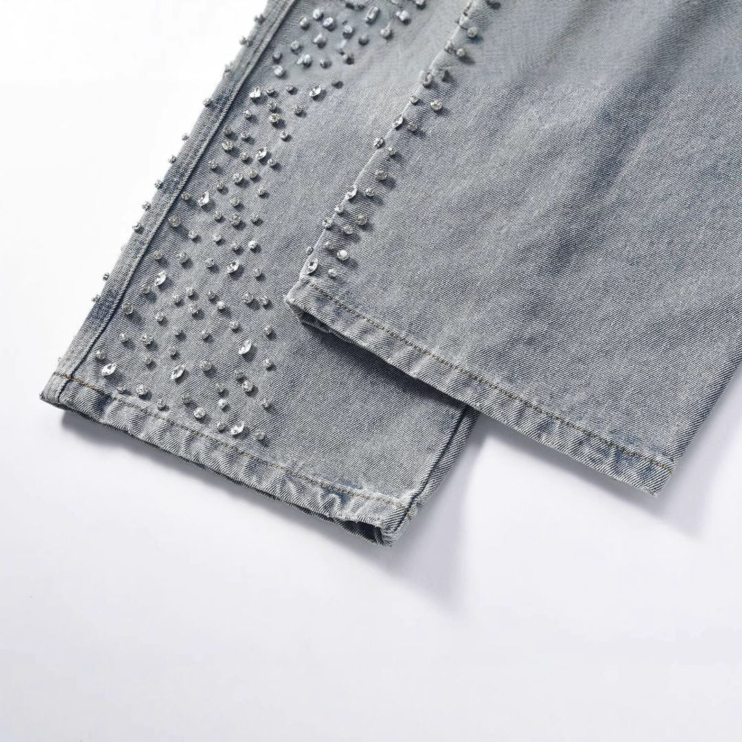 VYBES Gemstone Rhinestone  Pants | Bold & Comfortable Style