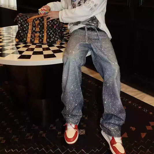 Rhinestone Baggy Pants | Bold & Comfortable Style