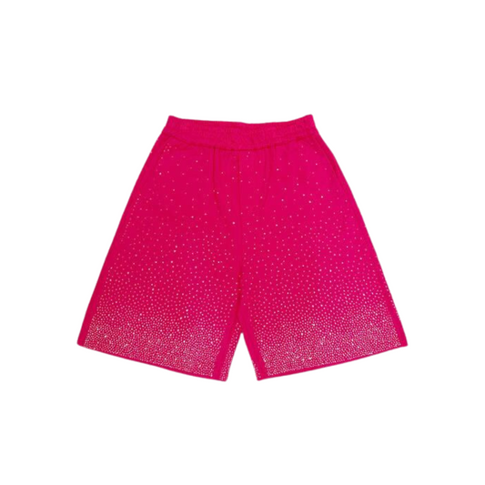 VYBES Rhinestone Cotton Shorts