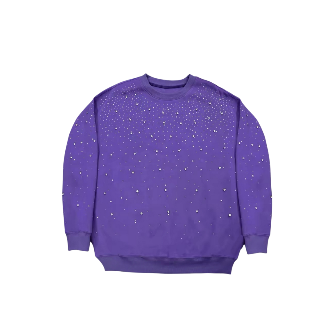 VYBES Rhinestone Galaxy Crewneck | Comfort & Style VYBES Rhinestone Galaxy Crewneck | Comfort & Style