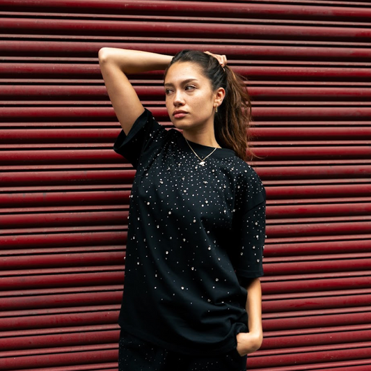 VYBES Luxe Rhinestone Tee