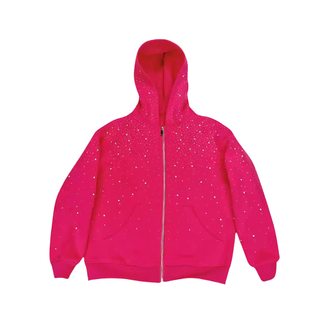 VYBES Rhinestone Galaxy Zip Up | Sleek & Sparkling Layer VYBES Rhinestone Galaxy Zip Up | Sleek & Sparkling Layer