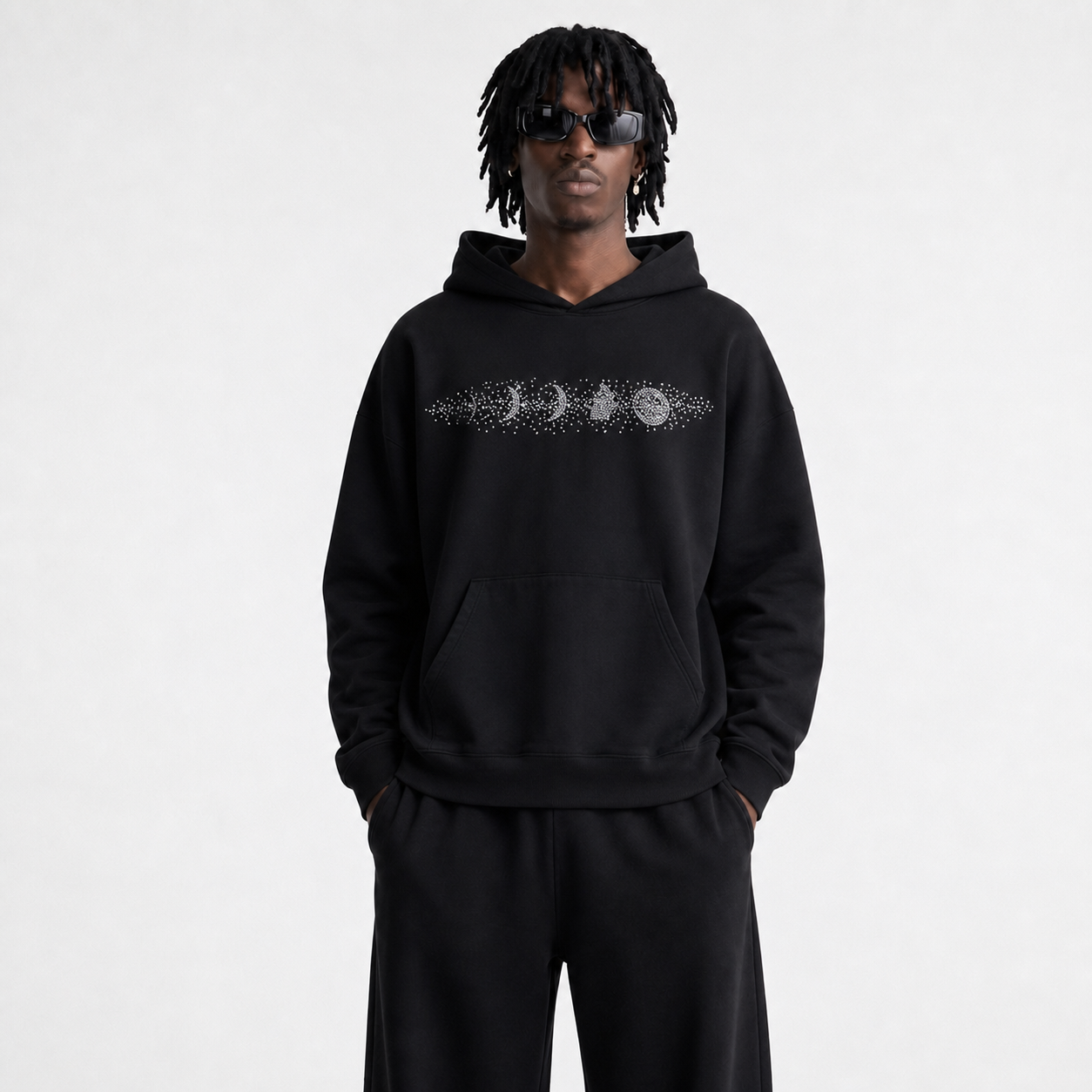 VYBES Rhinestone Galaxy Crewneck | Comfort & Style