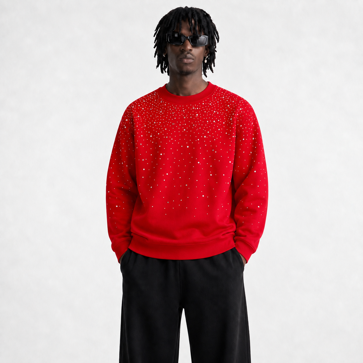 VYBES Rhinestone Galaxy Crewneck | Comfort & Style
