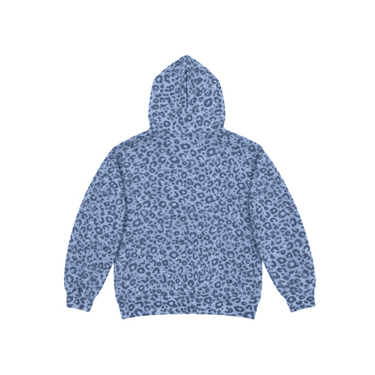 VYBES Blue Leopard Zip Up