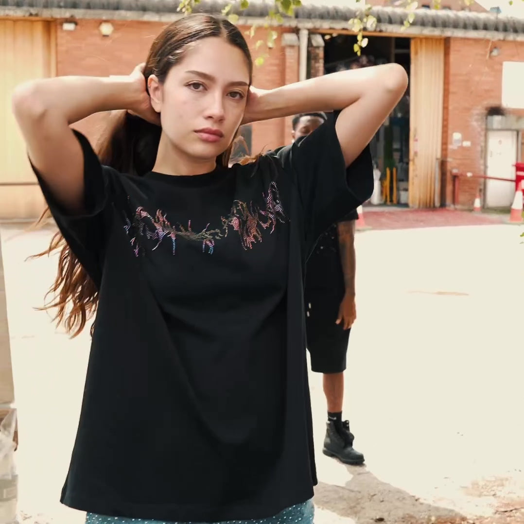 VYBES Rhinestone Tee | Handcrafted Bling Streetwear Tops
