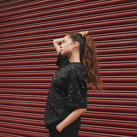 VYBES Big Rhinestone Tee | Streetwear Style & Urban Fashion